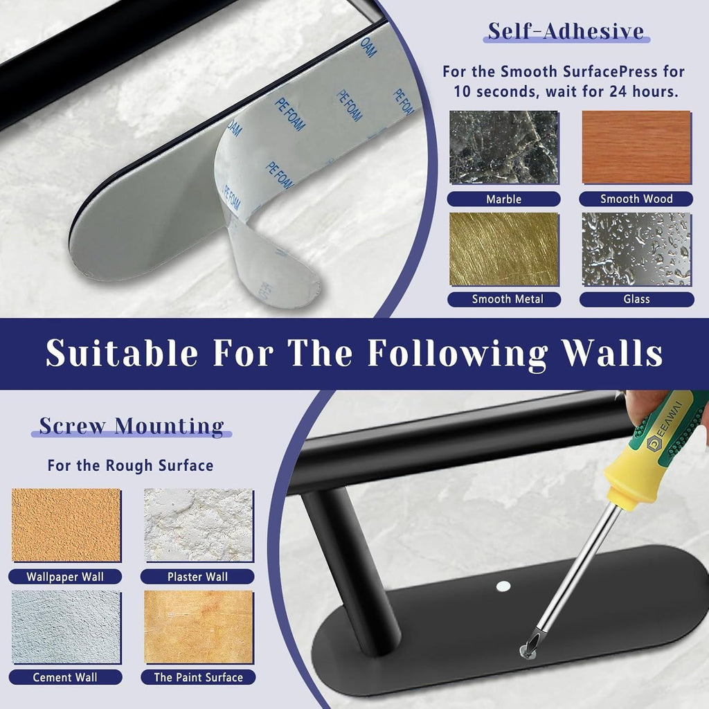 Paper Towel Holder, Self Adhesive or Drilling Paper Towel Holder Under