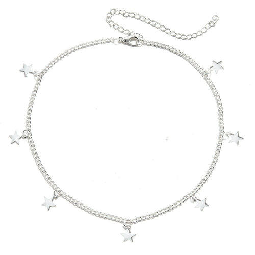 Fashion Simple Pentagram Pendant Necklace Metal Star Clavicle Chain