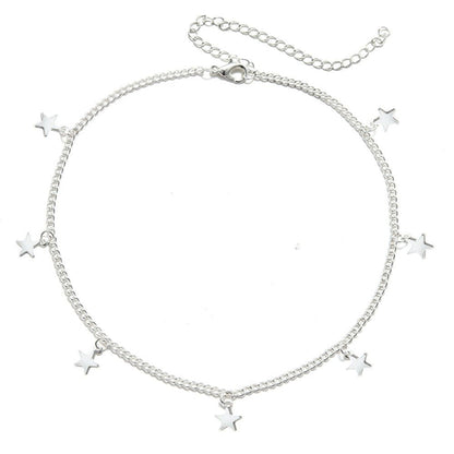 Fashion Simple Pentagram Pendant Necklace Metal Star Clavicle Chain
