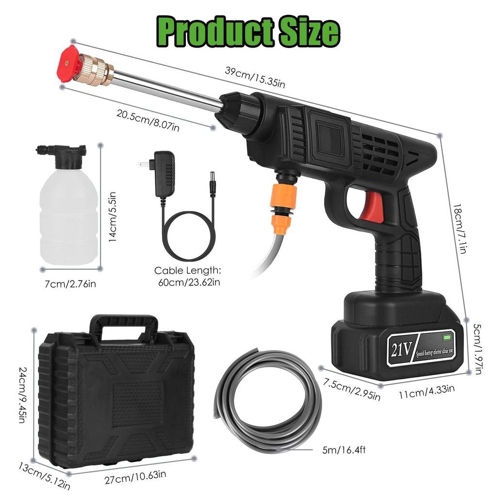 Cordless Pressure Washer 400PSI, 300W Portable Power Washer with 2