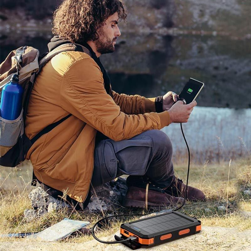 10000mAh Portable Fast Charging Power Bank 2USB Solar Charging with