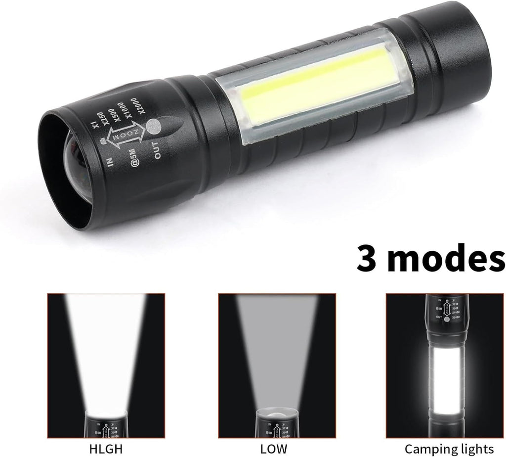 10 Pack LED Rechargeable Flashlight, Super Bright Small Mini Camping