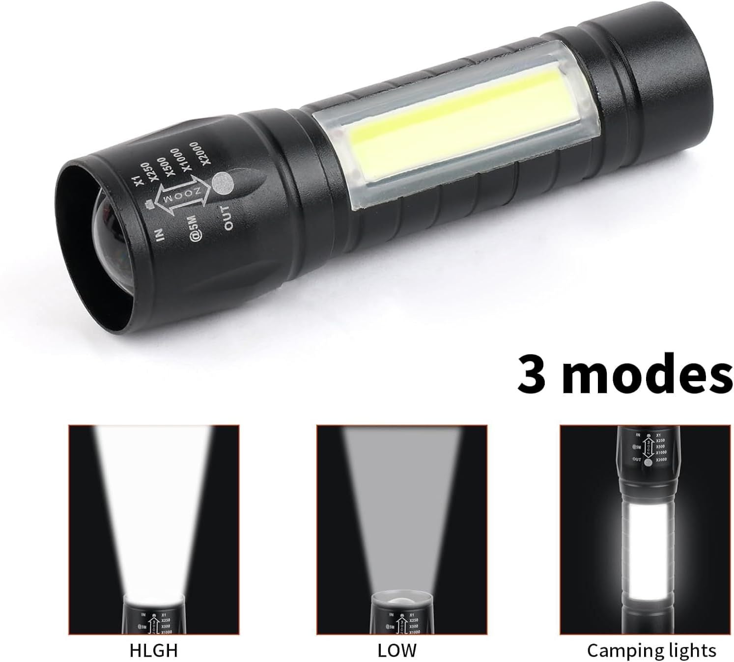 10 Pack LED Rechargeable Flashlight, Super Bright Small Mini Camping