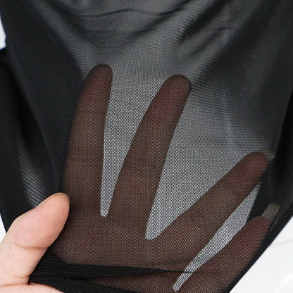Women's Sheer Mesh Long Sleeve Top, See Through Y2K Gothic Layering Blouse, Sexy Transparent Slim Fit Top