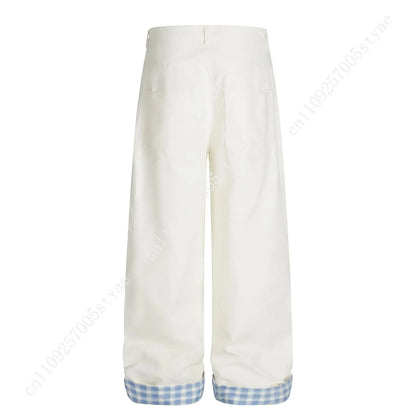 Hello Kitty Jeans Women's Wide Leg Jeans Casual High Waist Baggy Jeans Streetwear Preppy Clothes Pants