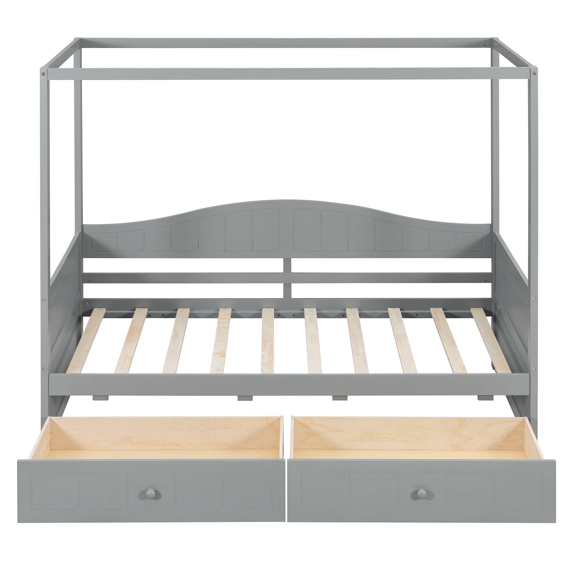 Twin Size Canopy Day Bed with 2 Drawers, Canopy Bed Frame for Bedroom