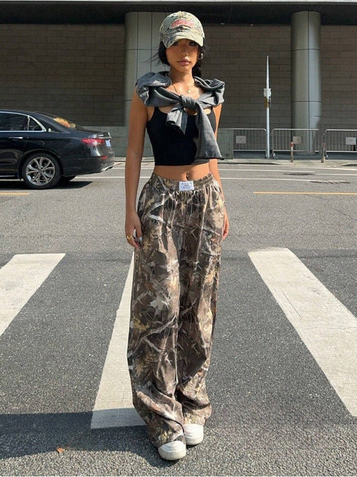Slimming Casual Pants Hip Hop Retro Street Multi-pocket Camouflage