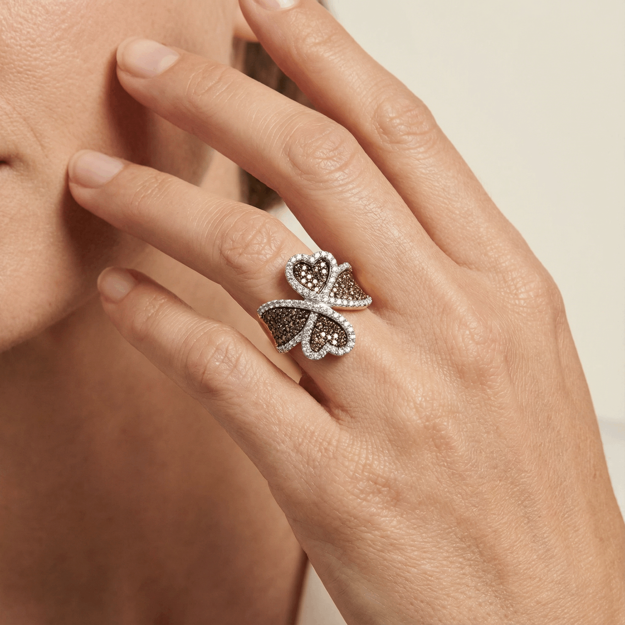 Women's 1.5ct Cognac Lab Diamond Heart Ring | 10K Yellow Gold | Draco