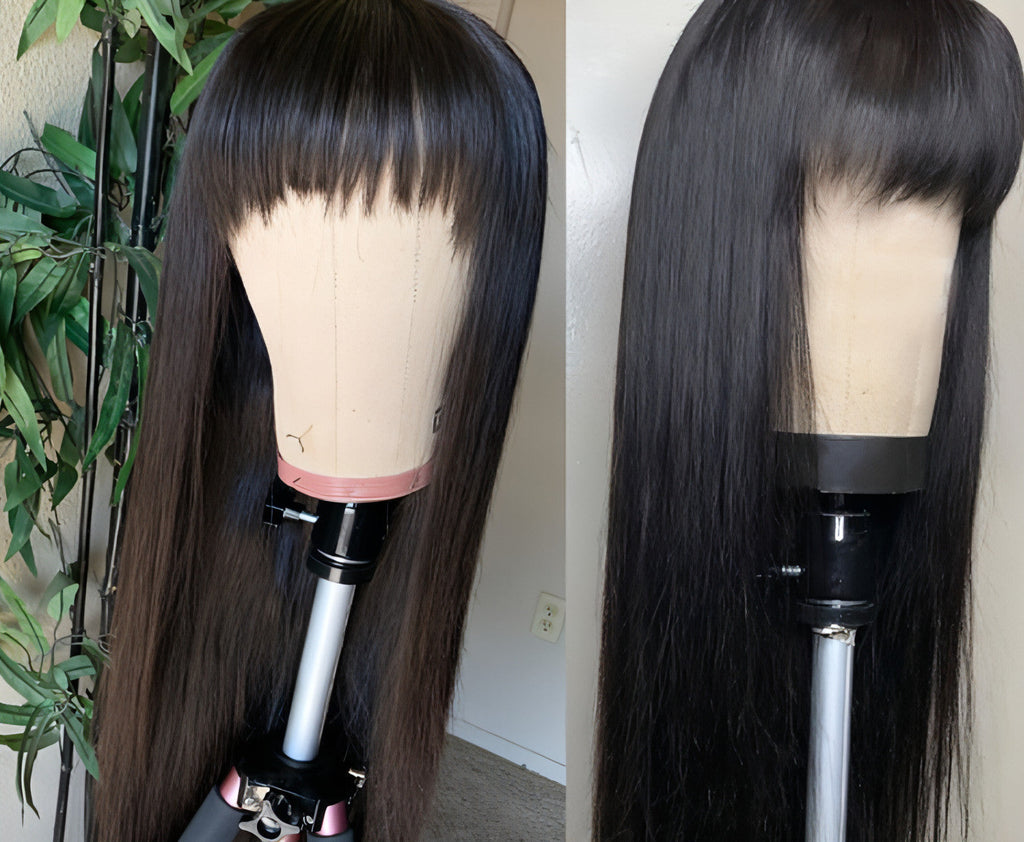 LuxeWave - Wig Real Human Hair Straightening Mechanism Headgear -