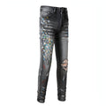DenimDare™ Washed Elastic Slim Fitting Gray Jeans For Men