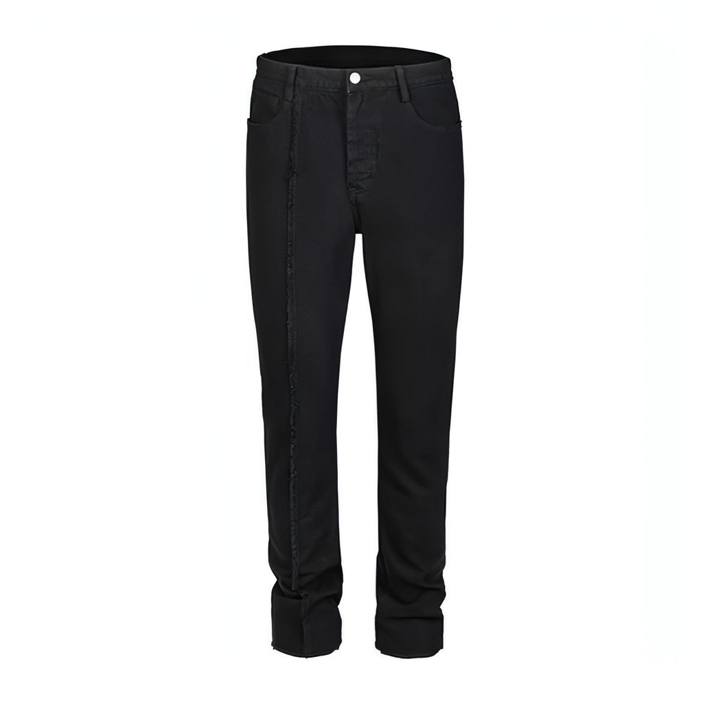 UrbanEase™ High Street Dark Solid Black Vintage Jeans Men