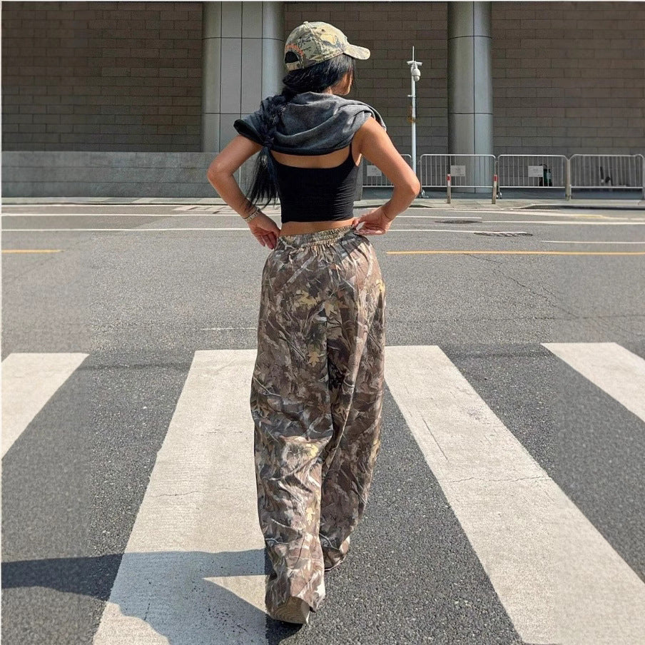 Slimming Casual Pants Hip Hop Retro Street Multi-pocket Camouflage