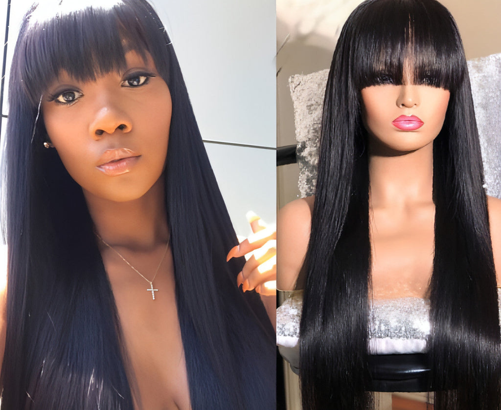 LuxeWave - Wig Real Human Hair Straightening Mechanism Headgear -