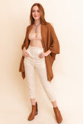 Ridged Rib Knit Ruana – Stylish Layering Wrap