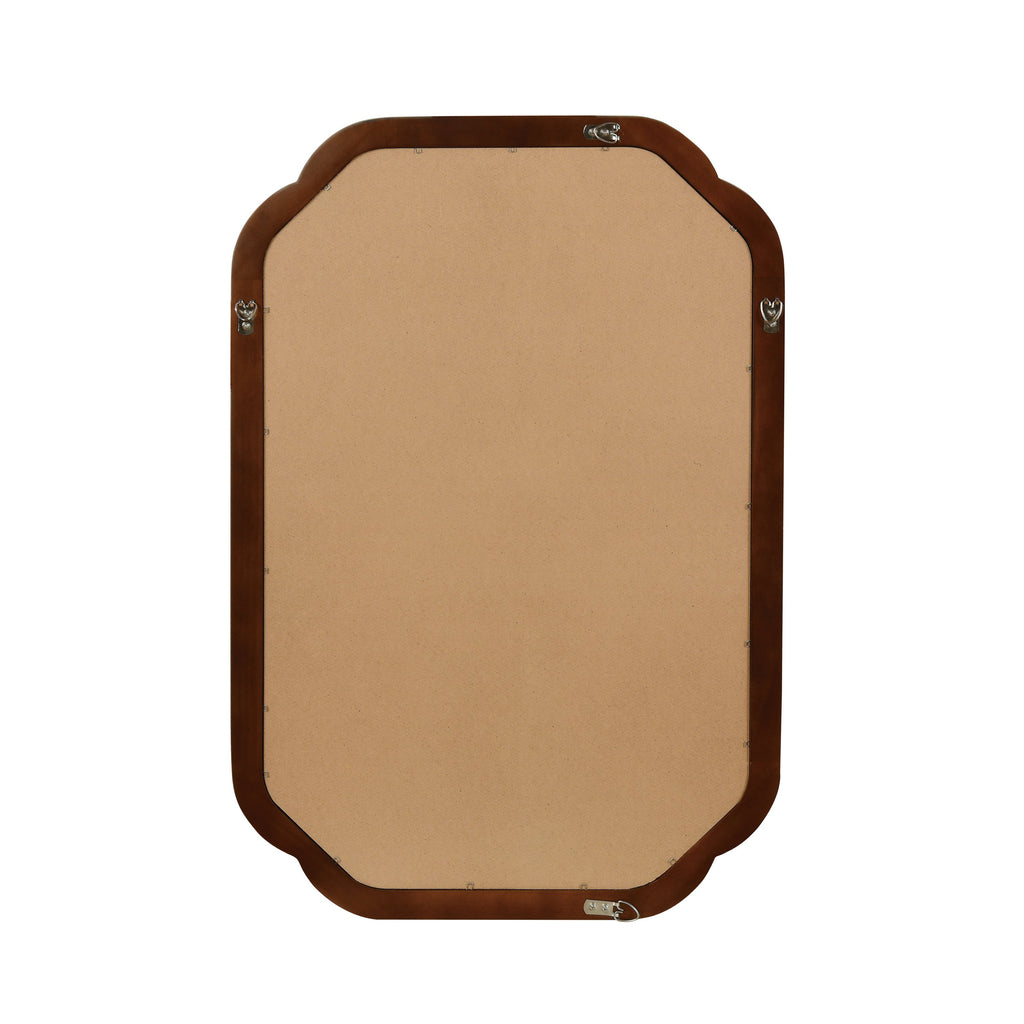Solid Wood Frame Rounded Corner Decorative Mirror, For Bedroom,