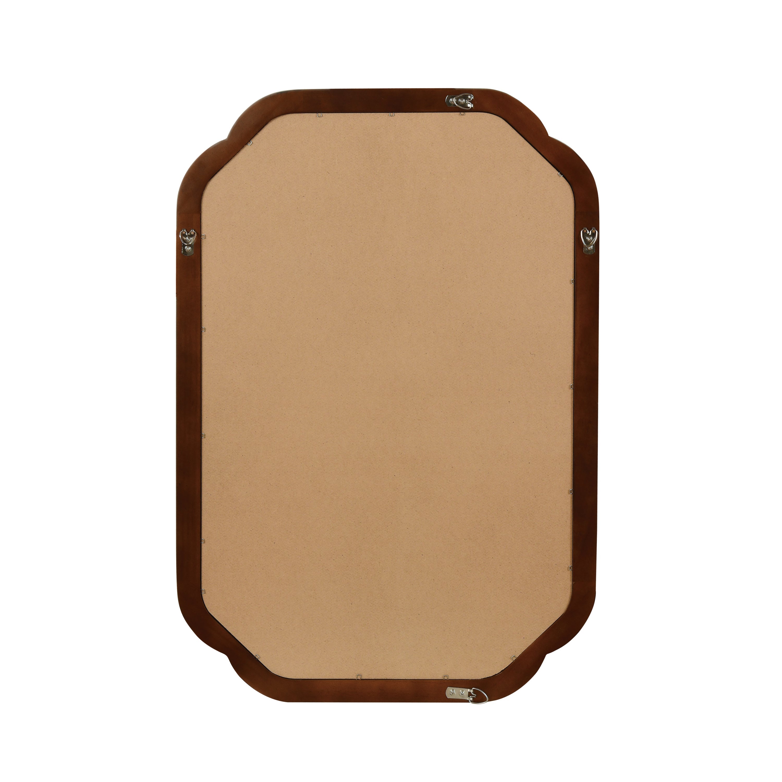 Solid Wood Frame Rounded Corner Decorative Mirror, For Bedroom,
