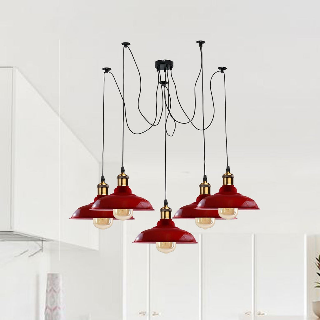 Industrial Spider Adjustable Multi Arm Pendant Light 5-Light E27~3399