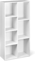 White 7 Cube Organizer Bookcase Storage Shelves Unit