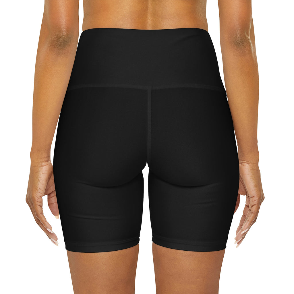 Womens High Waisted Black Yoga Shorts - Phenomenal Mom a Heartfelt