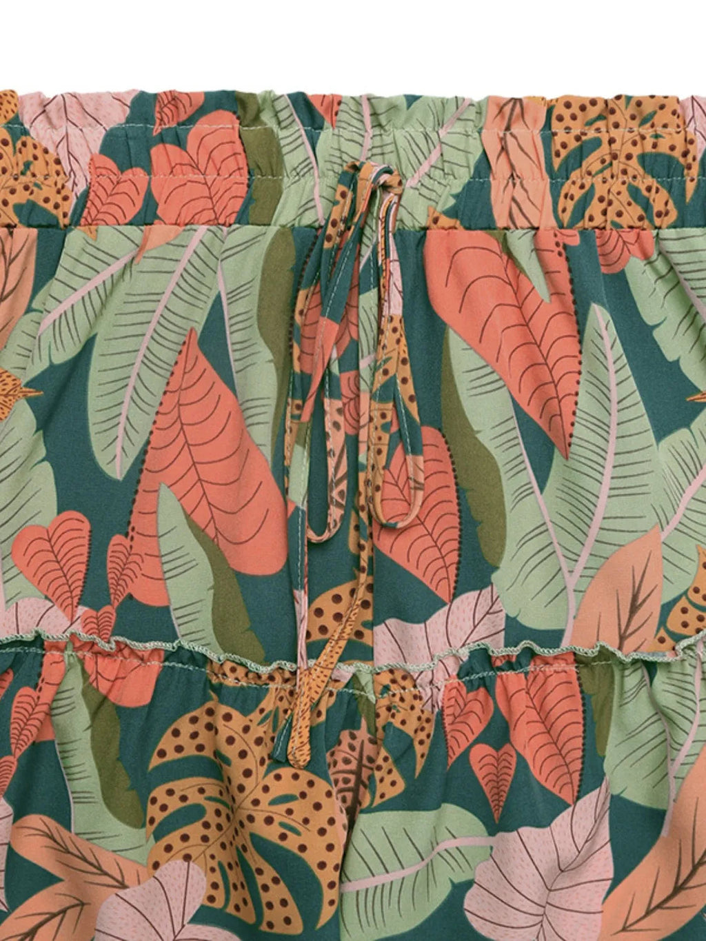 Tropical Print High Waist Shorts