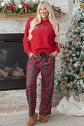 Christmas Plaid Mama Pullover and Pants Set