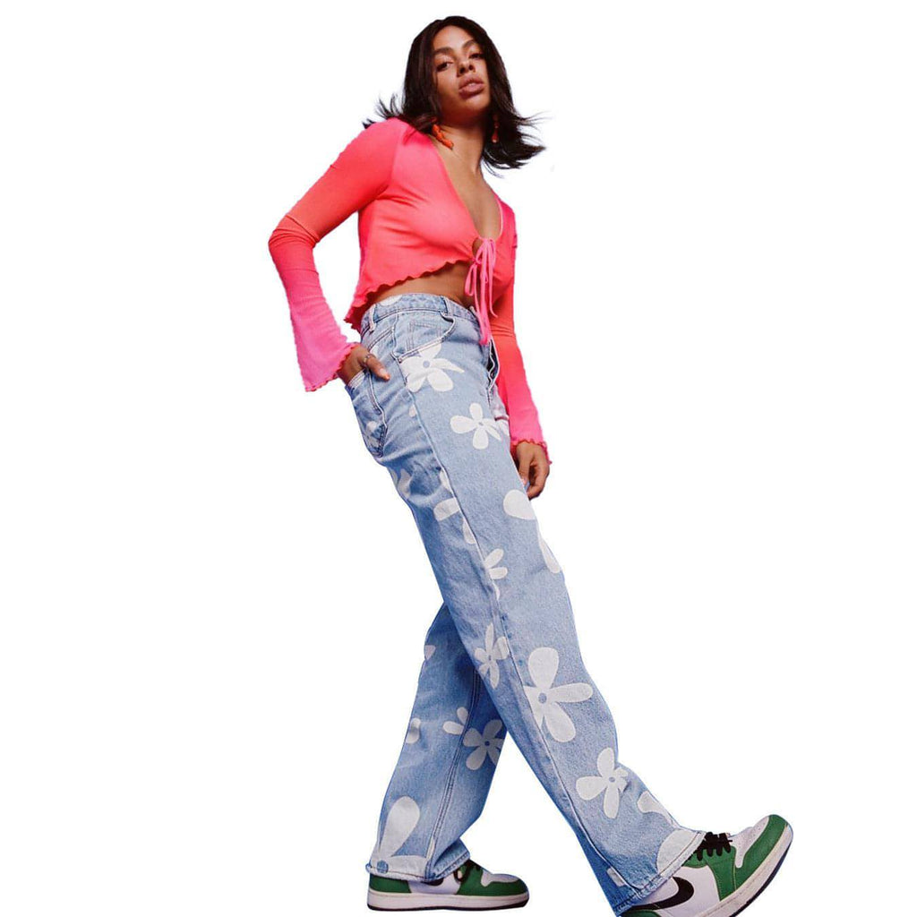 DenimDare™ Women's Simple Printed Straight Jeans