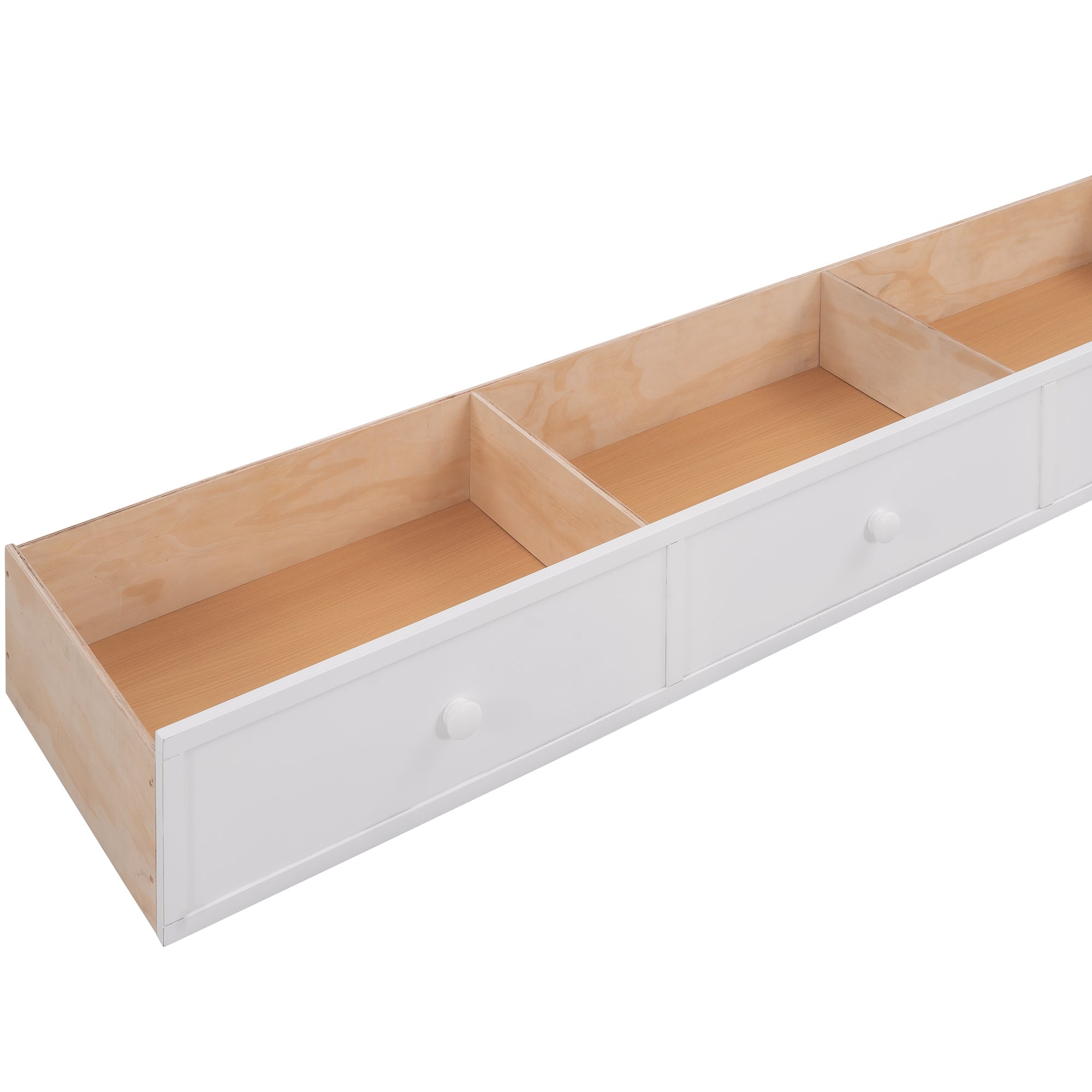 Stairway Twin-Over-Twin Bunk Bed with Three Drawers for Bedroom, Dorm