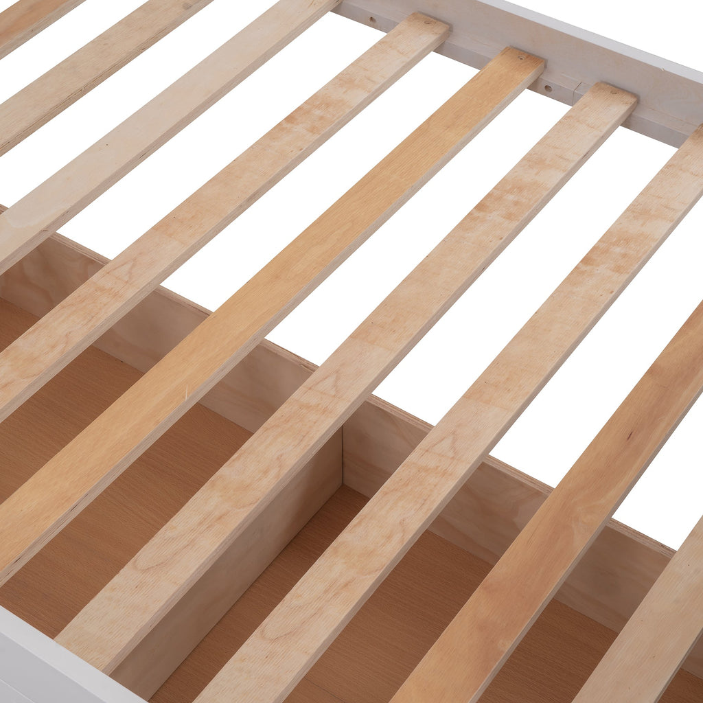 Stairway Twin-Over-Twin Bunk Bed with Three Drawers for Bedroom, Dorm