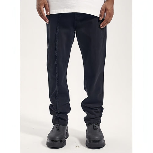 UrbanEase™ High Street Dark Solid Black Vintage Jeans Men