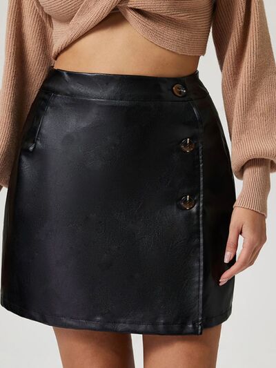 MUNSIEUR Buttoned High Rise Mini Skirt - Luxury Designer Skirt for