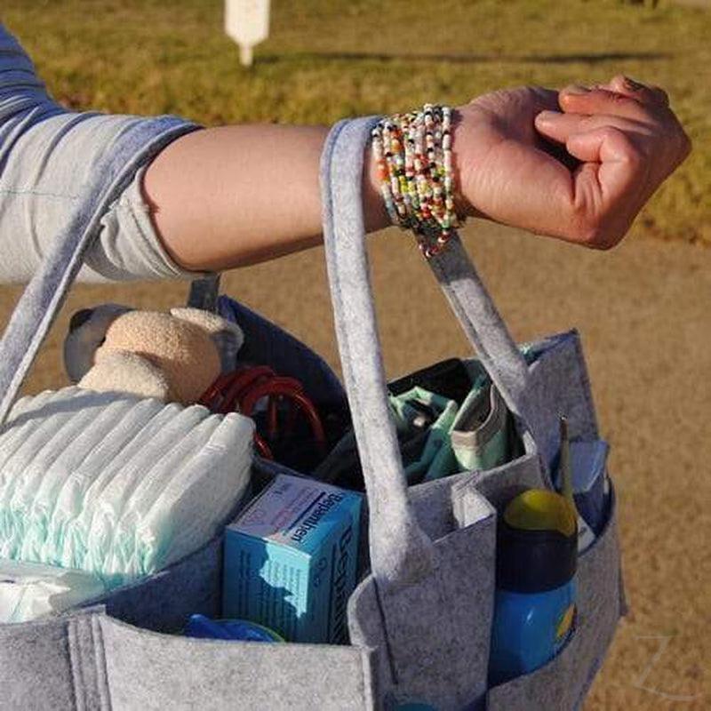 Felt Nappy Organizer Caddy - Grey