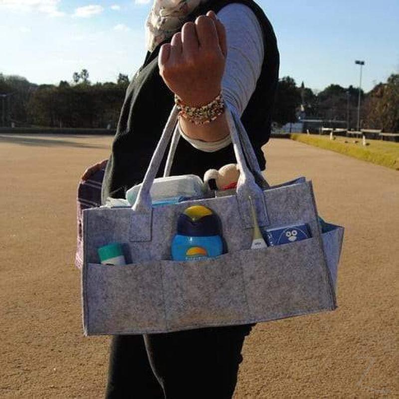Felt Nappy Organizer Caddy - Grey