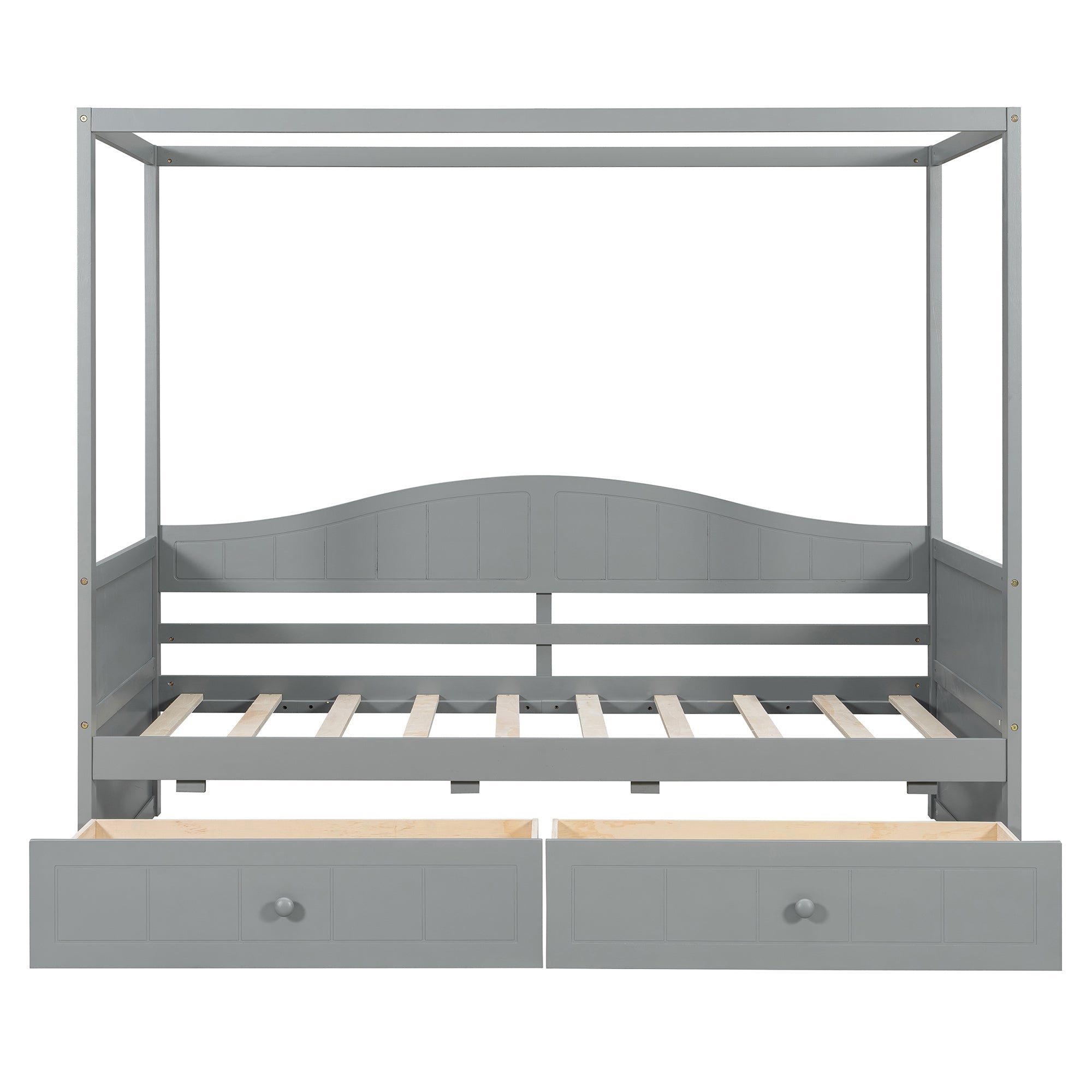 Twin Size Canopy Day Bed with 2 Drawers, Canopy Bed Frame for Bedroom