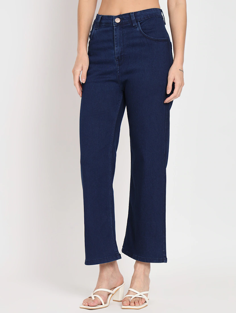 Women High Rise Denim Jeans(Size28)(Colornavy blue)