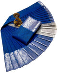 Praiso Mart - Women's Silk Saree with Rich Pallu & Blouse Piece (Multi