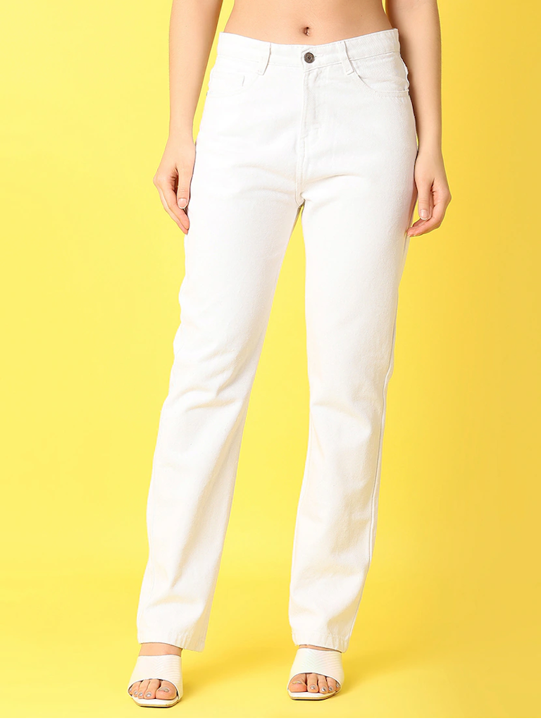 Women High Rise Denim Jeans(Size28)(Colorwhite)