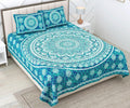 Cotton Bedsheet Green Star Jaipuri Set