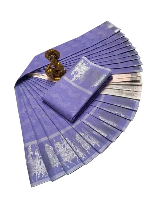 Praiso Mart - Women's Silk Saree with Rich Pallu & Blouse Piece (Multi