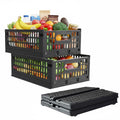 Foldable Plastic Storage Crates with Wheels Set