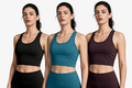 Women's Racerback Sports Bra – Seamless Stretch Fit, 3‑Color Set