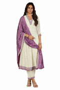 Straight Kurta & Pant Set with Light Dupatta-Lavender | D262