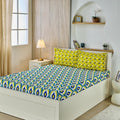 Cotton Peacock King Bedsheet Teal