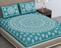 Jaipuri Mandala Cotton Bedsheet Green