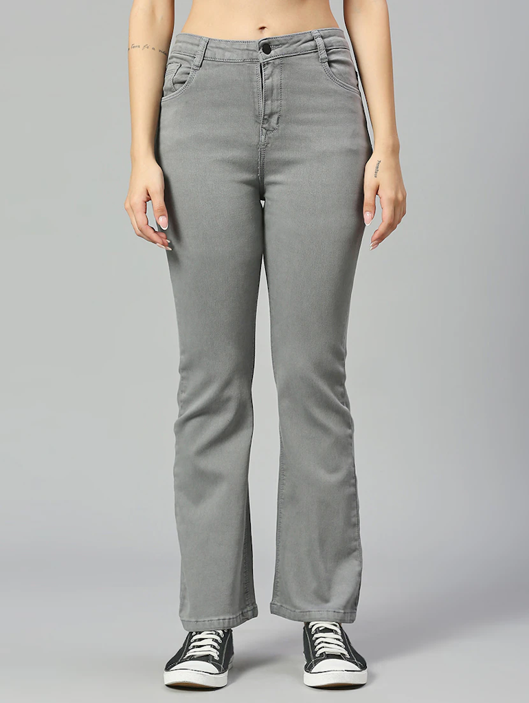 Women High Rise Denim Jeans(Size32)(Colorgrey)