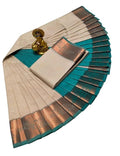 Praiso Mart - Women's Silk Saree with Rich Pallu & Blouse Piece (Multi
