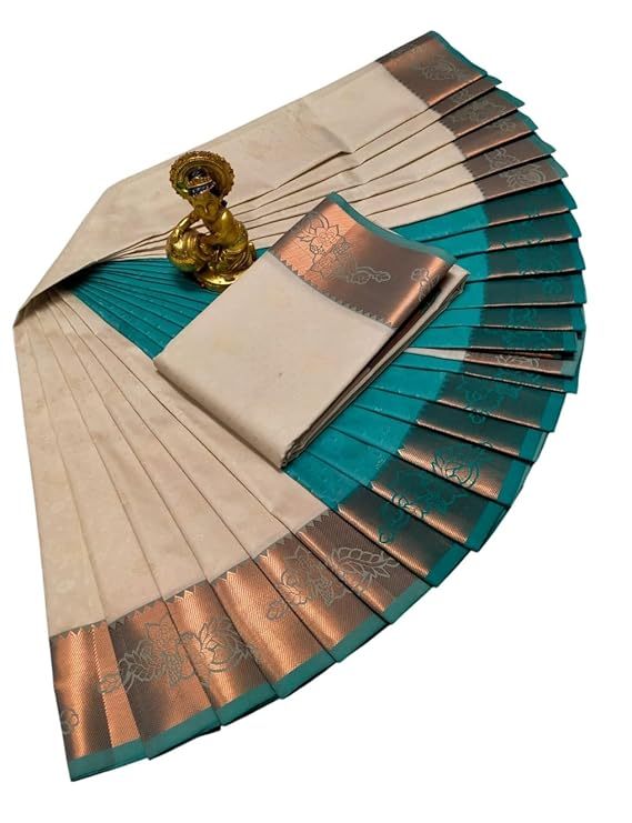 Praiso Mart - Women's Silk Saree with Rich Pallu & Blouse Piece (Multi