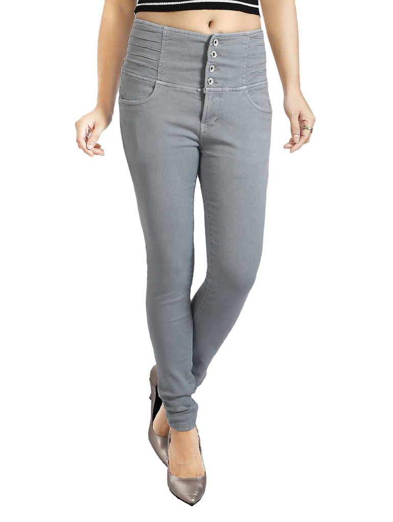Women's Cotton  High Rise Denim Jeans(Size34)(Colorgrey)