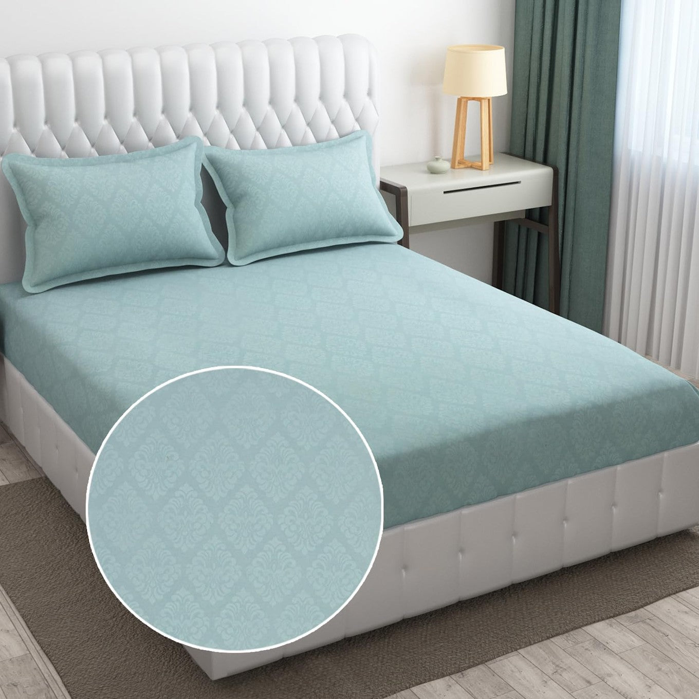 Microfiber King Bedsheet Turquoise Set
