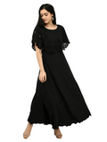 Women Fit and Flare Black Dress (Size M)
