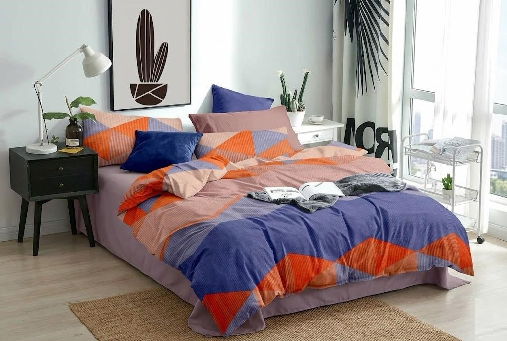 Modern Geometric Color Block Bedding Set